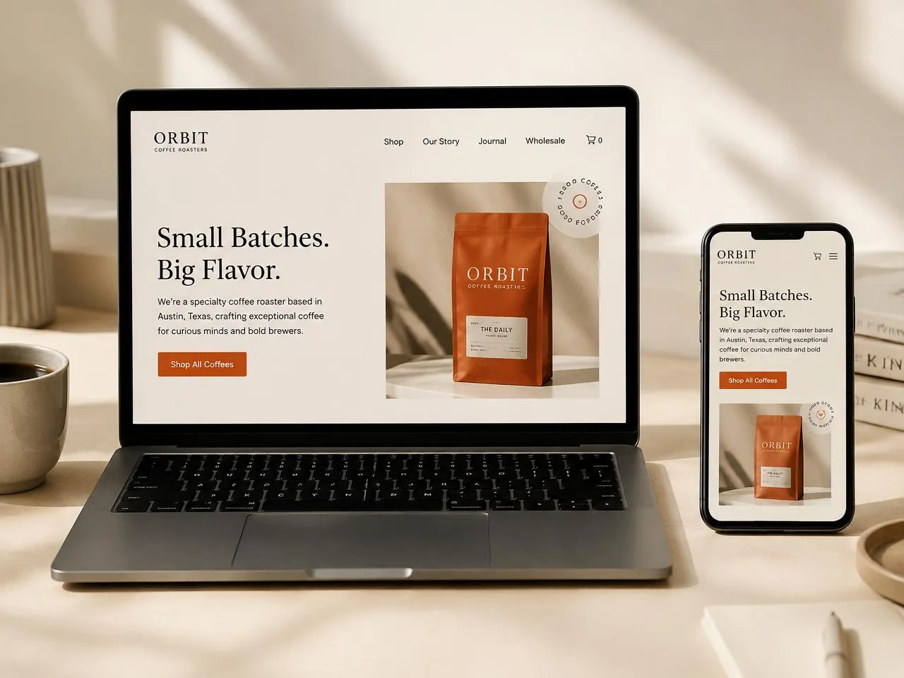 A finished e-commerce website